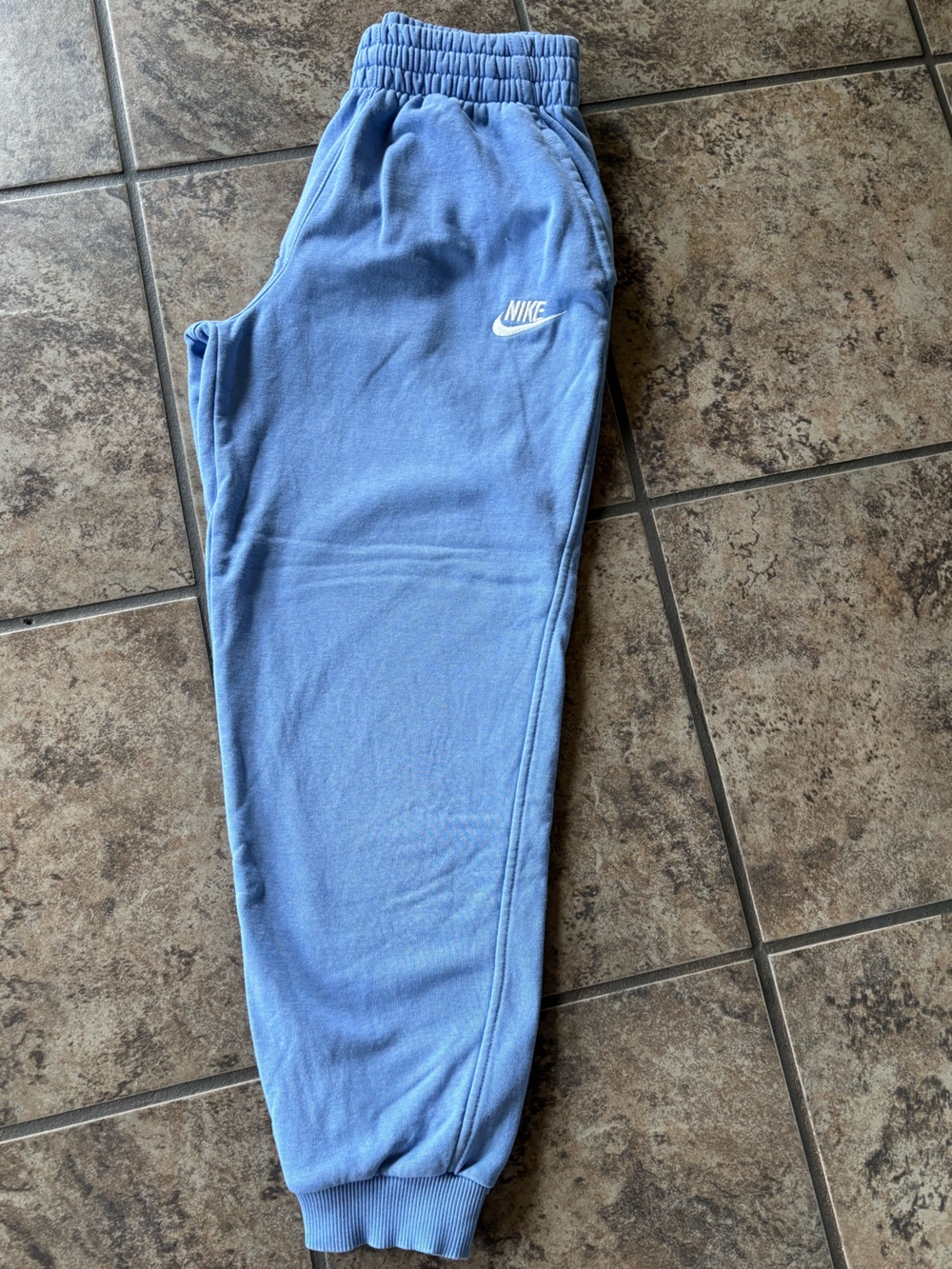 Nike Light Blue Sweatpants with White Swoosh Joggers child XL